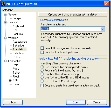 ubuntu putty character 3 thumb Кракозябры в Putty при подключении к Ubuntu по ssh