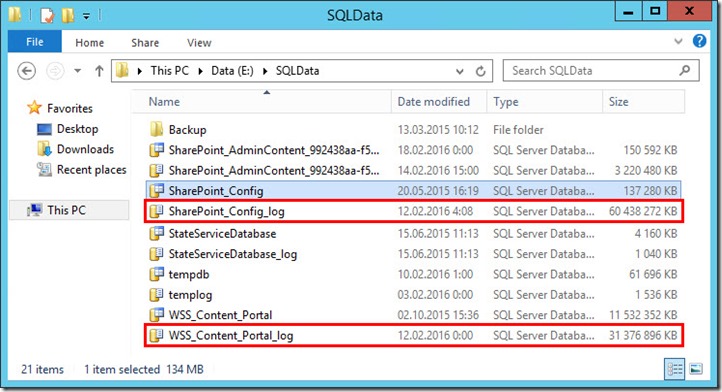 sharepoint reduce sql db log size 1 thumb Как уменьшить размер лог файла базы данных SharePoint 2013