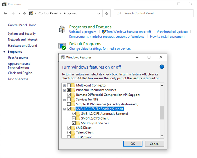enable smb1 windows 10 1 thumb Как включить поддержку протокола SMB 1.0 в Windows 10